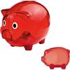 noTrash2003 Grande salvadanaio trasparente in plastica idea regalo risparmio moneybank singolo o doppio set 12,5 x 10 x 10 cm blu rosso verde o trasparente (2, rosso)