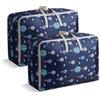 Astralong 2 Pezzi Borse Stoccaggio Vestiti, 84L Borsa di Immagazzinaggio, Borse Trasloco con Cerniera, Borsa di Stoccaggio Sotto Letto, Impermeabile Contenitori Sottoletto per Vestiti, Coperte, Cuscini