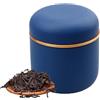WIYETY Piccolo contenitore in ceramica, 160 ml, contenitore per matcha, contenitore in ceramica con coperchio, contenitore in ceramica, per tè, sale, tanica, cereali, cibo in cucina, blu scuro