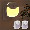 SOAIY 2PCS Presa di Luce Notturna a Led con Rilevatore di Movimento e Sensore Crepuscolare,Presa di Luce Con Luminosità Regolabile 3 Modalità 3 Colori per Camera da letto Scale Corridoio Patio Bagno