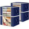Flintronic 4 PC/84L Scatole per Armadio, Contenitori per Armadio Salvaspazio, Grande Capacità, Scatole per Vestiti, Contenitori Organizer Pieghevole con Manico,per Coperte Trapunte Biancheria da Letto