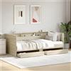 IKAYAA Struttura Letto con Cassetti Divano Letto con Cassetti Letto Singolo con Contenitore Struttura Letto con Telaio a Doghe in Legno-Rovere sonoma-90 x 190 cm