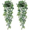 LZDGCC Piante Finte da Interno con Vaso, 2PCS Pianta Finta Cadente, Plastica Pianta Artificiale da Interno, Edera Finta, Piantine Finte Decorative con Vasetto Balconi per Balconi, Ufficio, Cucina, Bagno