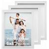 Eulihent Set di 3 Cornici Foto 15x20 cm Cornice Portafoto in Legno MDF con Vetro Acrilico Passepartout per Montaggio a Parete o Tavolo (Bianco)