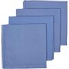 HOMESCAPES Tovaglioli in cotone, set di 4, biancheria da tavola tinta unita, blu scuro