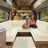 SHUOJIA Fodere per Cuscino per Camper, Jacquard Elasticizzato Copricuscino per Divanolavabili, Coprisedili per Divano, per Carovana RV Roulotte Auto Panca (Beige,W 60-90cm, D 30-50cm)