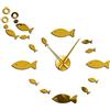 通用 Pesce con bolla Orologio da parete grande Effetto specchio Decorazioni da parete per decorazioni da parete per soggiorno Decorazione acquario Decorazione da parete senza cornice Orologio G-27