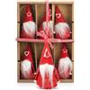 COM-FOUR® 6x ciondoli di Babbo Natale premium in rosso per l'albero