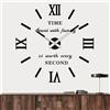 Vangold Orologio da Parete Moderno Grande orologio da Parete Senza Cornice con Specchio 3D Adesivo fai da te per Decorare la Parete Vuota di Casa (Nero Argento)
