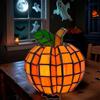 sloiaz Lampada a forma di zucca in vetro colorato, lanterne a forma di zucca, lampada da tavolo a forma di zucca for Halloween, decorazioni di Halloween e decorazioni autunnali for interni