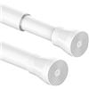Venwemong Bastone tenda a pressione bastone tenda asta tenda telescopica, Regolabile in lunghezza, Lunghezza 50-80 cm, Bianco((1 Pezzo))