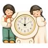 THUN - Orologio da tavolo con sposini - ceramica - Collezione Bomboniera - 15.6 x 5.7 x 12.8 cm