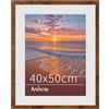 Anhow Cornice 40x50 cm, Cornici Foto da Parete in Legno MDF con Passepartout per Foto 30x40 cm, Cornici per Puzzle, Parete, Poster, Diploma Universitario - Colore Noce