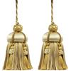 DÉCOPRO Elegante nappa per chiavi, realizzata a mano, 10 cm, passante da 8,5 cm, accentata con nappe a corona (stile # KTAX4) beige mandorla #LX01 (beige oro, marrone chiaro, bianco avorio) confezione