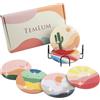 Temlum Diamond Painting - Set di 6 sottobicchieri con supporto, per adulti, bambini e principianti, set fai da te per adulti