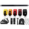 FITPADDY Kit Allenamento Smart Pro con Barra Modulare e 5 Elastici Fitness in TPR (5-25 kg), Set Bande Elastiche di Resistenza con Maniglie, Cavigliere e Ancoraggio Porta, Sacca Inclusa