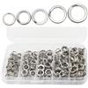 Tufgo 200 anelli divisi in acciaio inox per esche da pesca, connettori ad amo resistenti per acqua dolce e salata, 4-6 mm