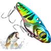 Genérico Esche da pesca per basso, con amo e swimbait metallico - VIB imitazione jig esca per pesci - per aria aperta, acqua salata, lago, fiume, barca, spiaggia, riva, spigola, salmone