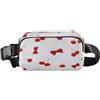 ISAOA Marsupio a tracolla alla moda marsupio con cinturino regolabile Dream Cherry Red carino fiocco per allenamento, shopping, viaggi, escursionismo