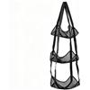 Generic Borsa organizer da parete per palloni sportivi, salvaspazio, da appendere (nero, 3 livelli)