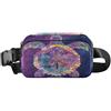 ISAOA Marsupio a tracolla, alla moda, marsupio con tracolla regolabile, motivo tartaruga con mandala colorato, per allenamento, shopping, viaggi, escursionismo