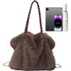 Generisch Borsa invernale in peluche, regolabile, grande, con tracolla rimovibile, per escursionismo, viaggi, lavoro, uso quotidiano, pendolare, campeggio, sport, fitness