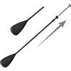 Generisch Kayak a pagaia 2 in 1, doppio attrezzo per canottaggio, 220 cm-224 cm, albero regolabile in lega di alluminio, design singolo o testa per lago fiume costiera pesca rafting