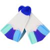 BUERPINKING Pinne per bambini, pinne da nuoto per bambini, 100% silicone, pinne corte, per allenamento in acque libere, snorkeling, immersioni per principianti (blu e bianco, S)