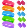 Uoimky Set di 15 fasce elastiche per il sudore al neon 80, fascia elastica per il sudore per lo sport, per donne e uomini, per feste di carnevale, basket, tennis, palestra, corsa