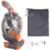 LIYJTK Snorkel Goggle PC Silicone Anti Fog 180 gradi Vista panoramica arancione grigio per attrezzatura da snorkeling (L/xl)
