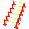 Rhinos Sports Steck huerde Set, 12 Coni multifunzione (30 cm) con 6 aste Training (1 m)