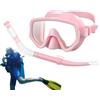 Generisch Accessori per immersioni e snorkeling, set con boccaglio in silicone, maschera con guarnizione in silicone, attrezzatura panoramica per sport acquatici, gite in spiaggia, attività subacquee