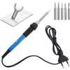 Garneck Kit di Saldatore Elettrico Saldatore Robusto e Affidabile Portatile 60w Punte Versatili e Struttura in Lega di Alluminio Blu per Elettronica
