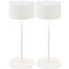 Briloner - Lampada da tavolo senza fili con bordo luminoso, touch dimmer continuo, ip44, cavo usb-c, batteria sostituibile, lampada da scrivania senza fili, comodino, 8 x 19 cm, bianco sporco