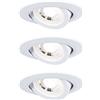 Paulmann 92985 - Set di faretti da incasso a LED, orientabili, luce bianca calda, 3 stadi DIN, rotondi, 3 x 6 Watt, dimmerabili, in plastica, 3000 K