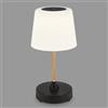 BRILONER Leuchten - Lampada da tavolo LED a batteria ricaricabile, dimmerabile, lampada da tavolo in vetro senza fili, funzione touch, 3.300K bianco caldo, stile in legno nero, 300x125 mm (HxD)