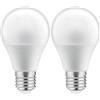GTV Lampadina LED A60 con Sensore di Movimento a Microonde e Crepuscolare, Attacco E27, 9,1W (61W), 820lm, 4000K Luce Naturale, Angolo 200, Bianco (Confezione da 2)