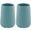 Gedy Marika Porta Spazzolini Bagno in Ceramica azzurro polvere matt, Portaspazzolini da bagno, Porta spazzolini da denti (Confezione da 2)