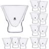 MasterPRO - Set di 12 bicchieri da cocktail a doppia parete, 230 ml, in vetro Borosilicato ad alta resistenza,
