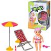 BABY born Minis Playset Estate con Lara 906132 - Bambola di 7 cm con accessori e corpo mobile per un gioco realistico - Adatto a bambini dai 3 anni in su