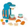 Janod - Set della Colazione - Macchina del caffè in Legno + 14 Accessori - 3 Capsule, Cucchiai, Tazze e Piattini, Dolci - Utensili di Cucina Giocattolo per Bambini da 3 a 8 Anni, J06599