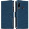 Shantime Custodia pelle effetto legno per Doogee N20 - Blu