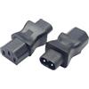 JSADZKJ Adattatore di alimentazione da IEC320 C13 a C8 maschio a 2 pin maschio a C13 3 fori femmina conversione convertitore C8 a C13 AC Converter Power Extension Adattatore per stampante monitor PDU