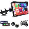 Vtopek 7 Carplay Schermo per Moto con TPMS & 2 Modalità Alimentazione Wireless CarPlay Android Auto con HD-Touchscreen Impermeabile IP67 Navigatore Moto Carplay Schermo Doppio Bluetooth Controllo Vocale