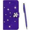 TOUCASA Cover per Samsung Galaxy A9 2018,Flip Custodia [Glitter Diamond] PU Pelle Portafoglio Unico Sottile Funzione TPU Antiurto Flip Cover a Libro Custodie Protettivo (Viola)