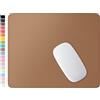Hsurbtra Tappetino per mouse quadrato in gomma antiscivolo 305 x 207 cm bordo cucito antiscivolo impermeabile grazioso tappetino per mouse per ufficio giochi e computer portatili in pelle marrone