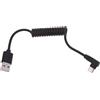 Bottone Cavo USB a spirale tipo C angolato da USB C a USB2.0, cavo di prolunga USB C a 90 gradi, adattatore per sincronizzazione dati