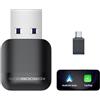 Générique Adattatore CarPlay Wireless - Conversione cablata - Compatibile con iPhone/iOS 10+ e Android - Connessione automatica, audio cristallino, comandi vocali Siri/Google