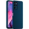 HULLIN Custodia per Telefono in Silicone Colorato, Adatta per Samsung Galaxy S22 Ultra (6.8) - Blu zaffiro