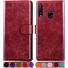 SUANPOT Cover per Huawei P30 Lite Blocco RFID Portafoglio Slot CarteSupporto Cellulare Magnetica custodia Pelle Sintetica Cover per Huawei P30 Lite (Rosso)